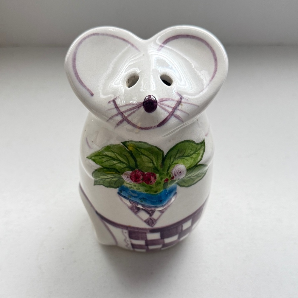 Vintage Mouse Parmesan Shaker by Laurie Gates, Handpainted